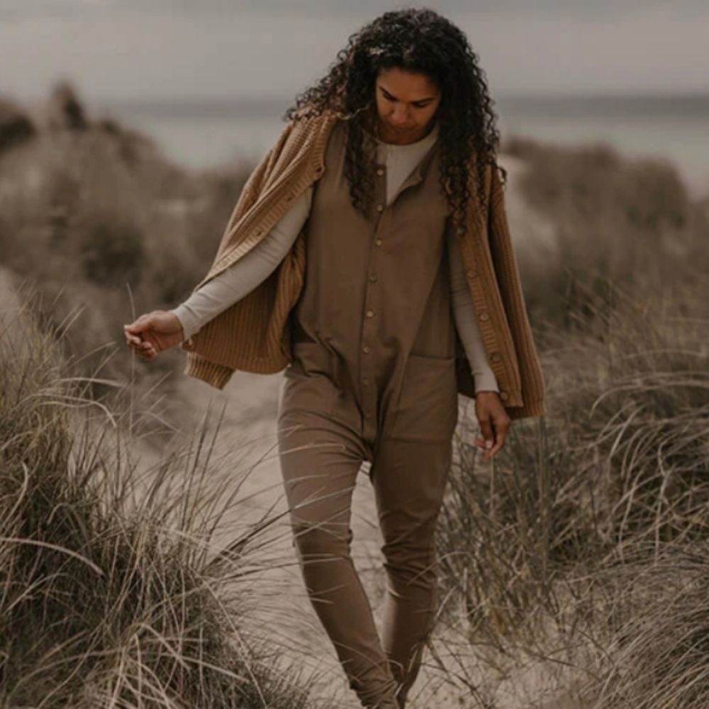 Simple Folk Tan button down free range Jumpsuit